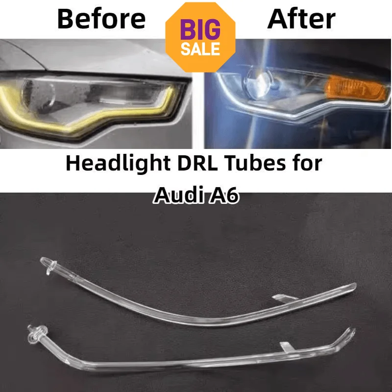 

Фара DRL, полоса трубки дневных ходовых огней, направляющая пластина DRL для Audi A6 C7 2012 2013 2014 2015, автомобильные аксессуары Angel Eyes