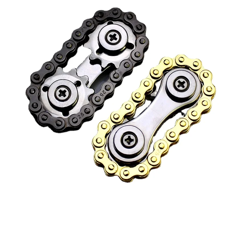 Flywheel Fingertip Gyro Gear Chain Antistress Fun  Metal Sprockets Hand Fidget Spinner Stress Reliever Toy for Children Adults