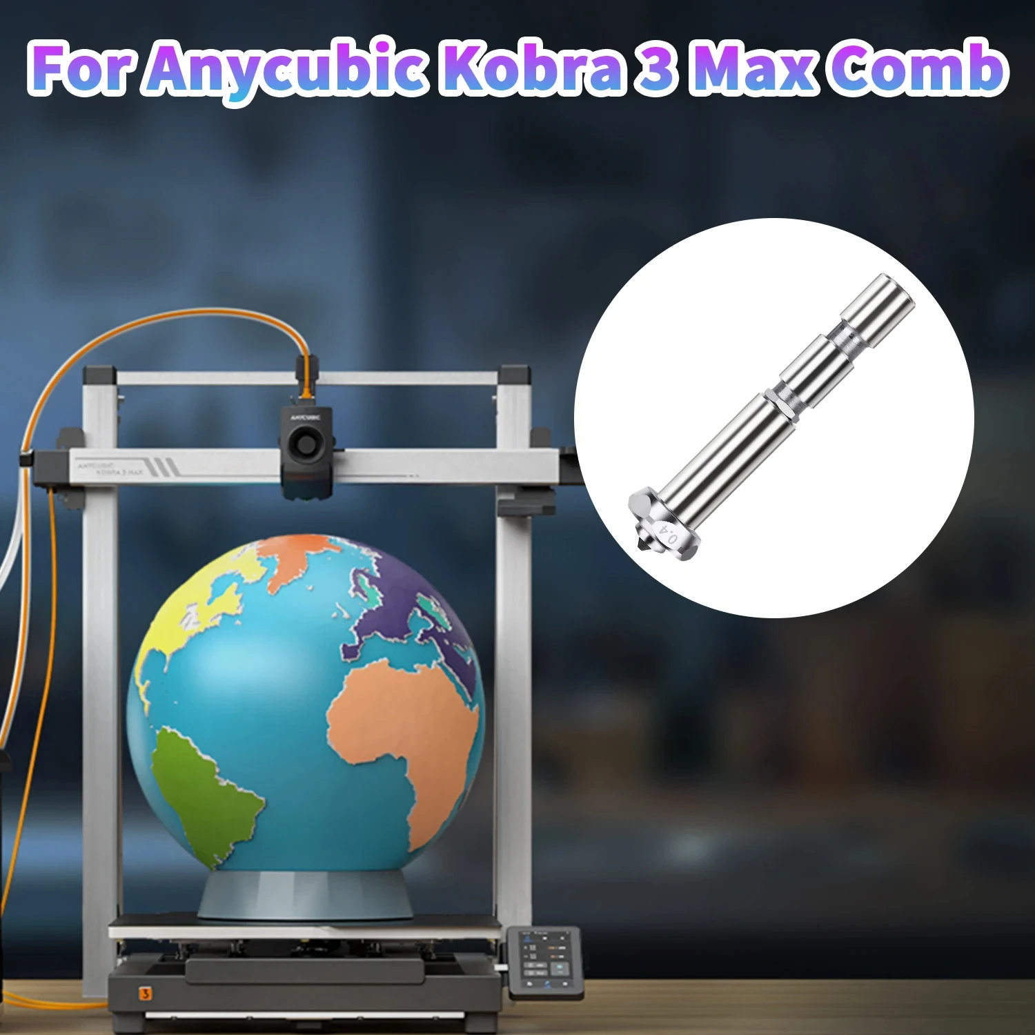 Фото Для Anycubic Kobra 3 Max Hotend 0,4 0,6 0,8 мм hotend для Kobra 3 Max Combo Быстросменная встроенная насадка из закаленной стали №2