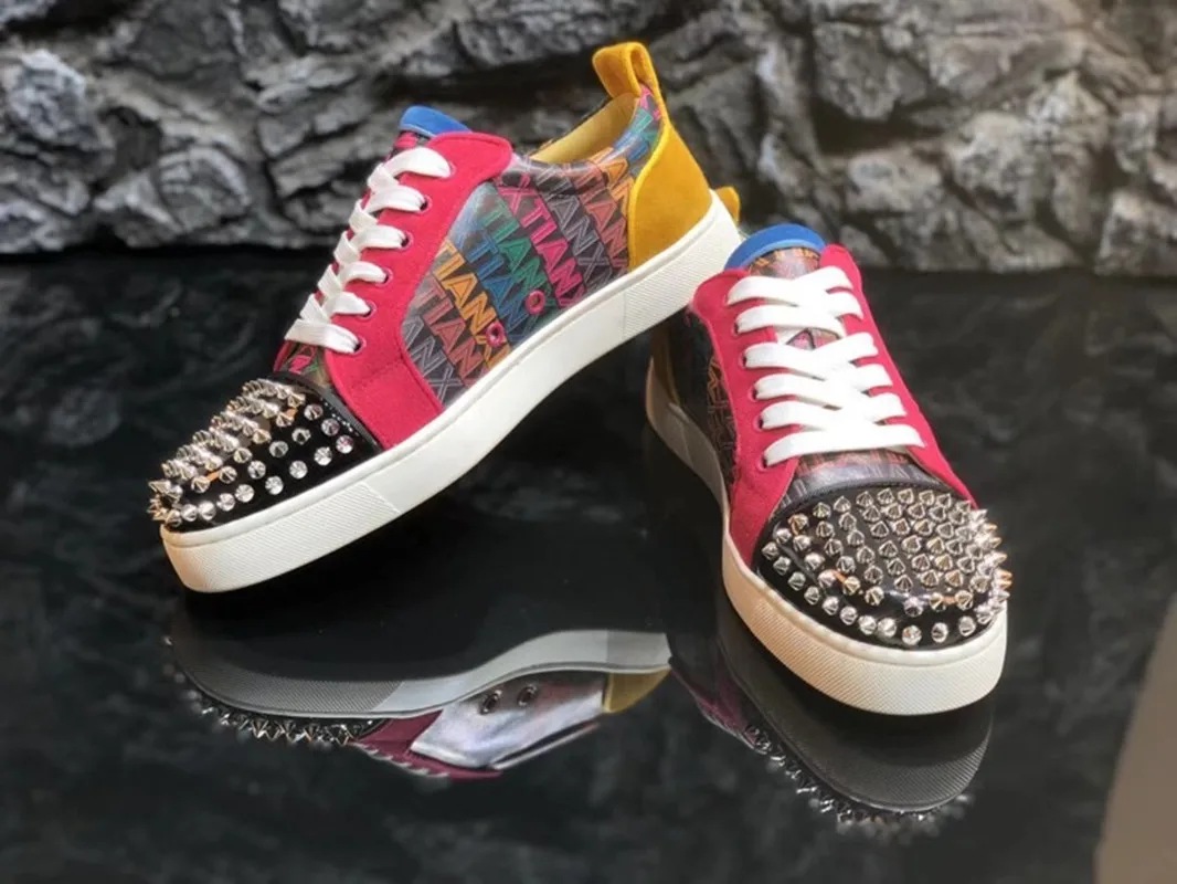 

Luxury Brand Shoes Men Designer Casual Sneakers City Platform Party Gift Red Bottom Leather Shoes 35-48