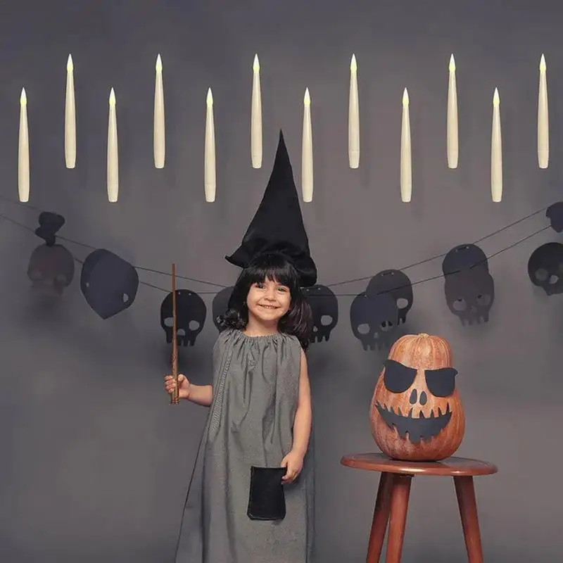 Беспламенные плавающие свечи 12X украшение на Хэллоуин мерцающие теплые