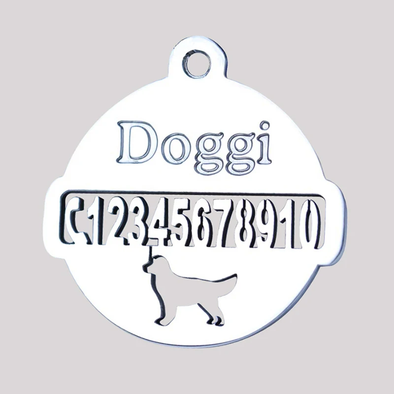 

Customized 3D Hollow Out Engraving Dog Cat ID Tag Pet Accessories Pets Name Tags Personalized Stainless Steel Pet Collars Tag