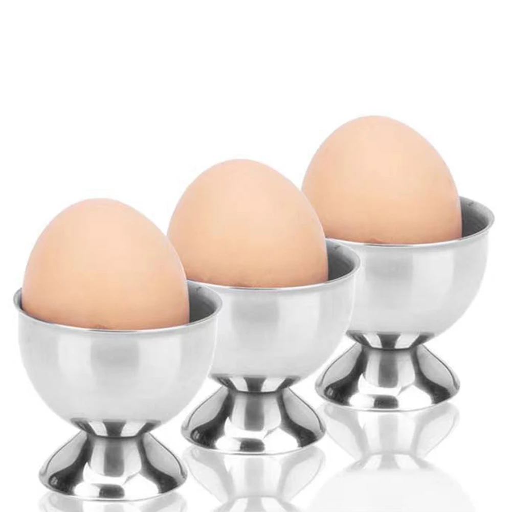 

4pcs Egg Cups Stainless Steel Cup Breakfast Egg Holder Kitchen Eggs Supplies Cooking Tool Kitchen Accessories Egg Cups