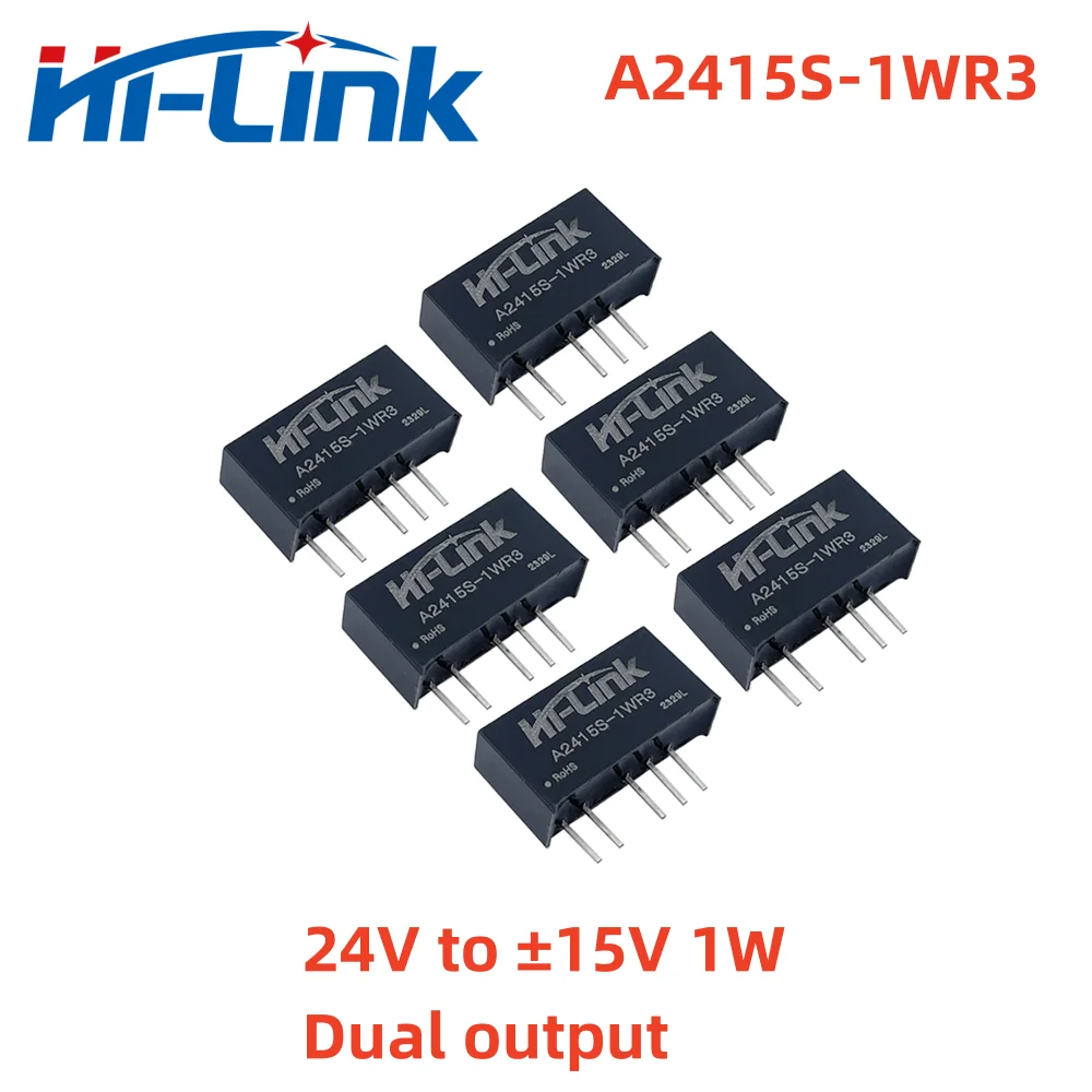 Фото Изолированный модуль питания Hilink A2405S-1WR3 A2412S-1WR3 с двойным выходом DCDC 24В на ±3.3В, ±5В, ±9В, ±12В, ±15В, ±24В, 1Вт №3