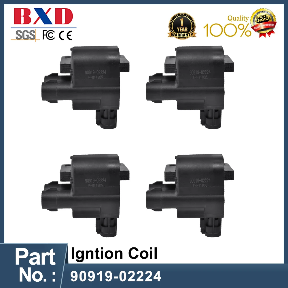 

1/4PCS 90919-02224 Ignition Coil For Toyota Corolla 1.8 1998-2003 Vista Ardeo ZZE110 ZZV50 1ZZF Auto Part