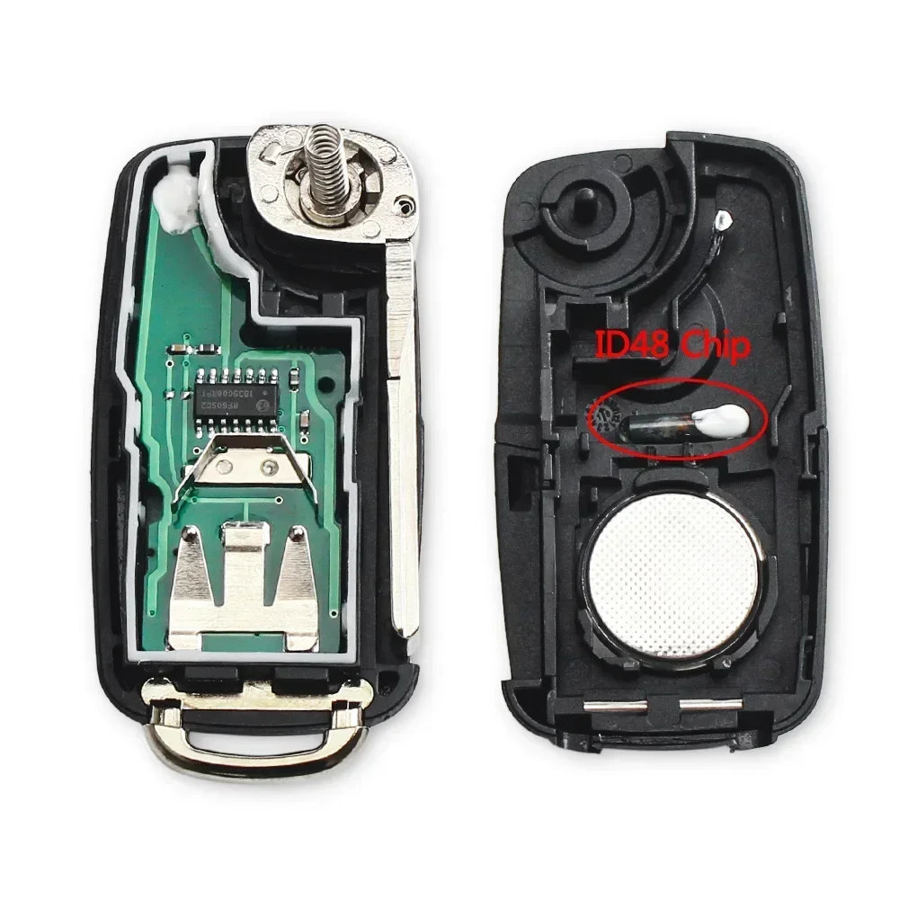 Фото KEYYOU с режущей сервиной 5K0837202AD 434 МГц ID48 для VW Volkswagen Caddy Eos Golf Jetta Polo Touran Passat удаленный автомобильный ключ №3