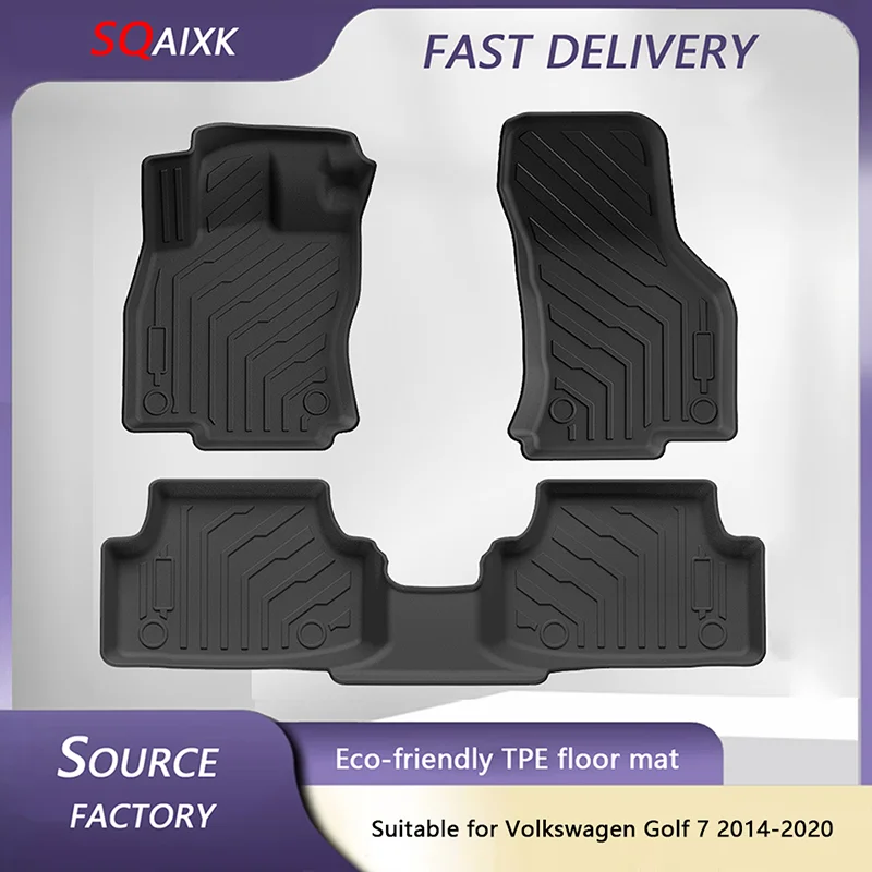 Фото Автомобильные коврики из ТПЭ на заказ для Volkswagen Golf 7 2014-2020, аксессуары для левого руля, автомобильные принадлежности для автомобилей №1