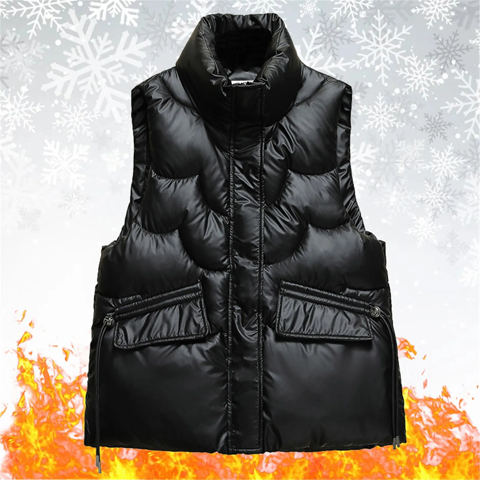 

2023 New Down Cotton Vest Women Autumn Winter Short Loose Casual Waistcoat Womens Fashion Large Size Sleeveless Jacket Top