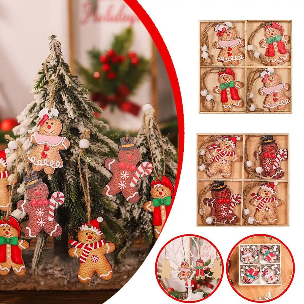 Пряничные рождественские украшения деревянные подвесные пряничные человечки