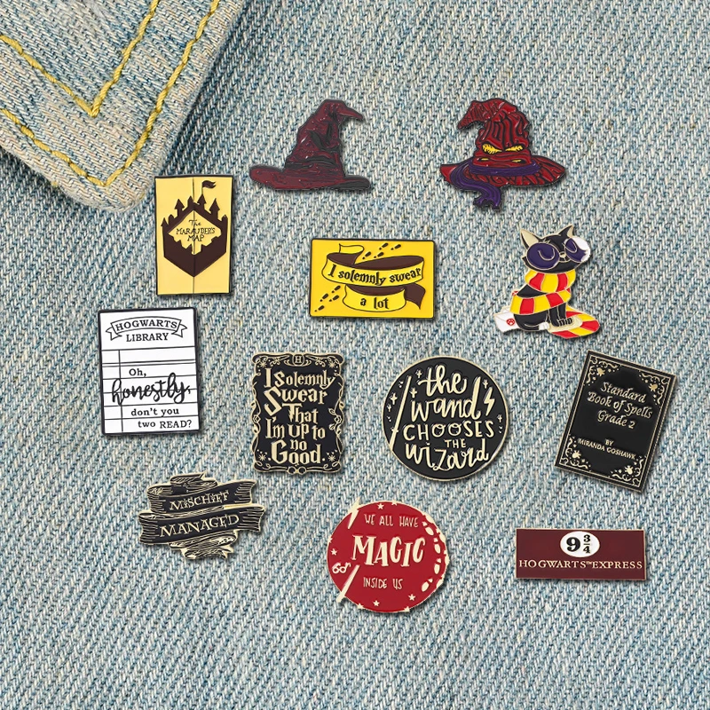Magic Enamel Pins Custom Raiders Map Classification Brooches Hats Tickets Badges Lapel Wizard Jewelry Gifts for Kids & Friends