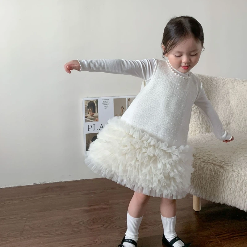 Лидер продаж модное многослойное платье принцессы для маленьких девочек без