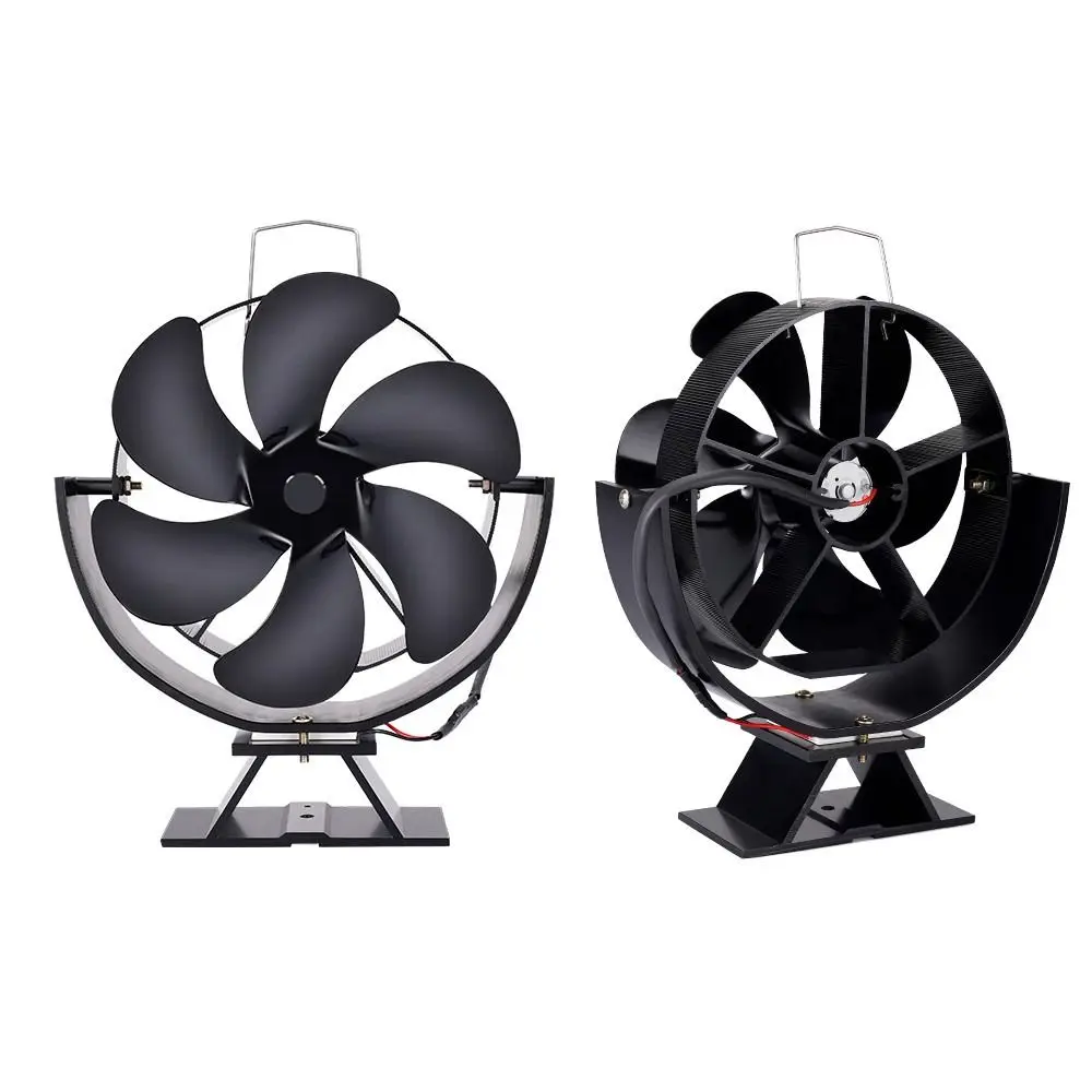 

6 Blades Efficient Eco-fan Stove Fan Fireplace Fan Heat Powered Stove Fan 360° Rotating Log Wood Burner