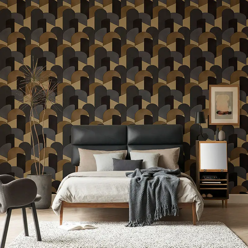 Современная черная серая настенная бумага в Вертикальную Полоску для ТВ