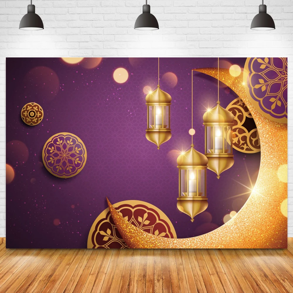 

Рамадан кареем Фон фотографии ИД Мубарак фонарь постер исламская мечеть золотые лампы Луна Звезда фото фон
