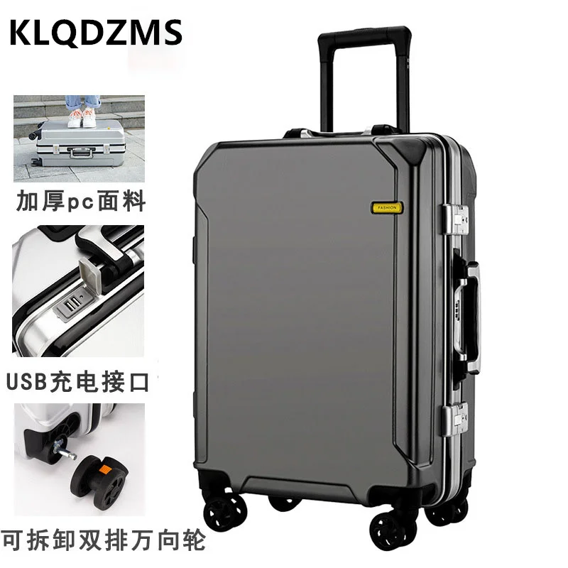 KLQDZMS Business Travel Portable 20-Inch Boarding Suitcase  High-Quality Mute Universal Wheel Trolley Case Male Luggage Female