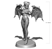 124 75mm 118 100mm resin model devil beauty girl 3d printing figure unpaint no color rw 023