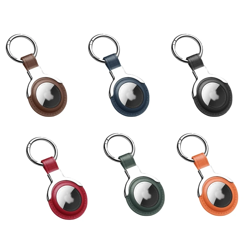 

Кожаный чехол-брелок с металлическим корпусом, держатель с защитой от потери для airtag