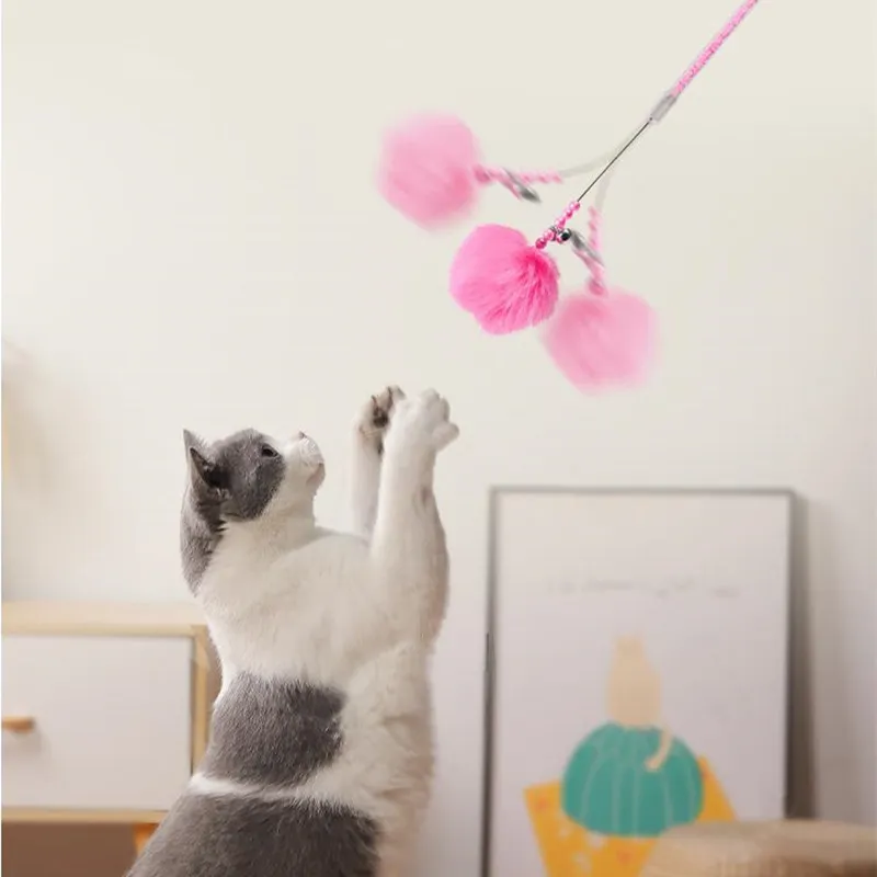 

Cat Toy Funny Cat Toys Interactive Steel Wire Plush Ball Cats Chew Toy Crystal Tube Scratch Toys for Cats Tease Pet Supplies