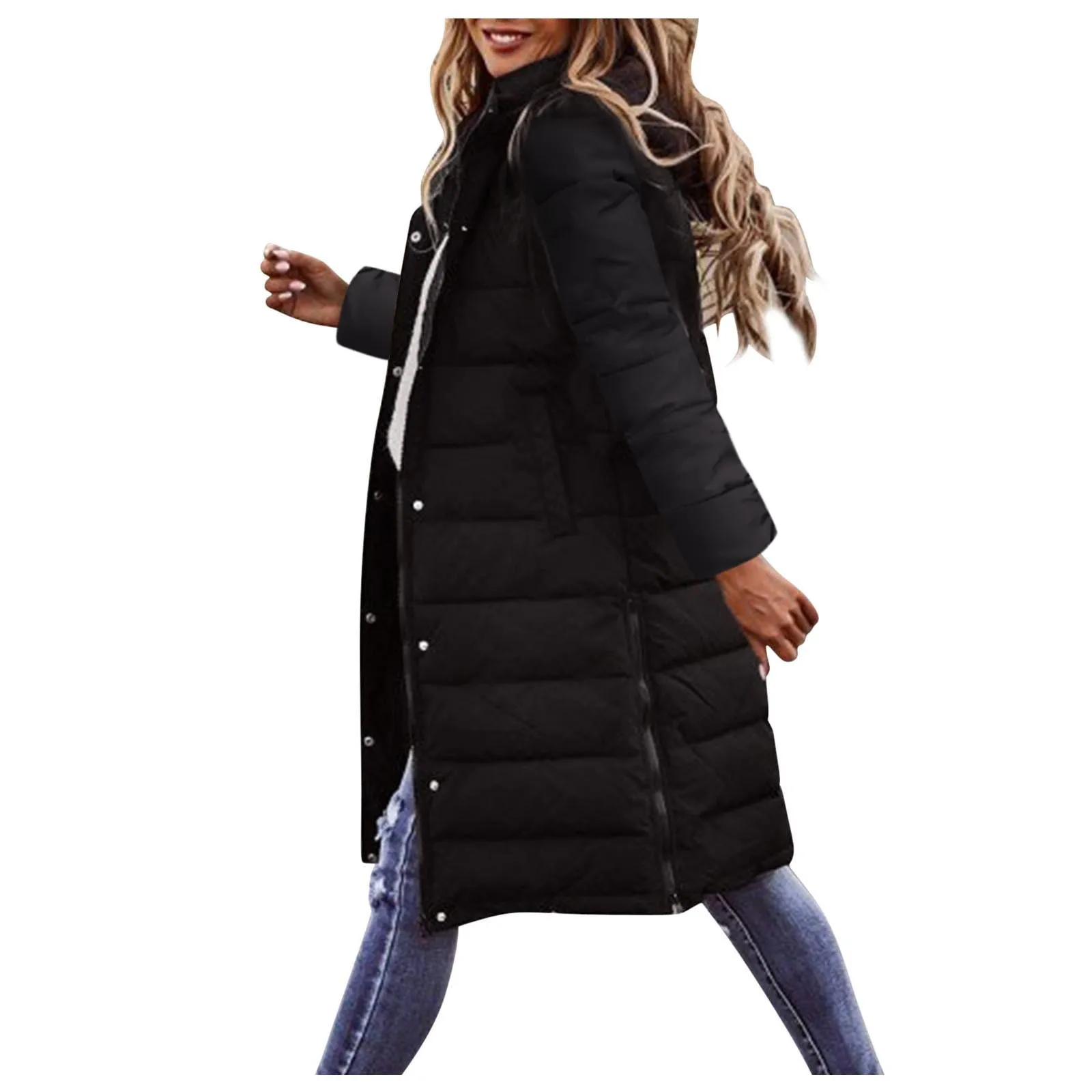 Winter Coat Women Long Sleeve Warm Parkas With Pockets Long Jacket Quilted Outdoor Hooded Jacket Slim Coat Abrigo Пальто