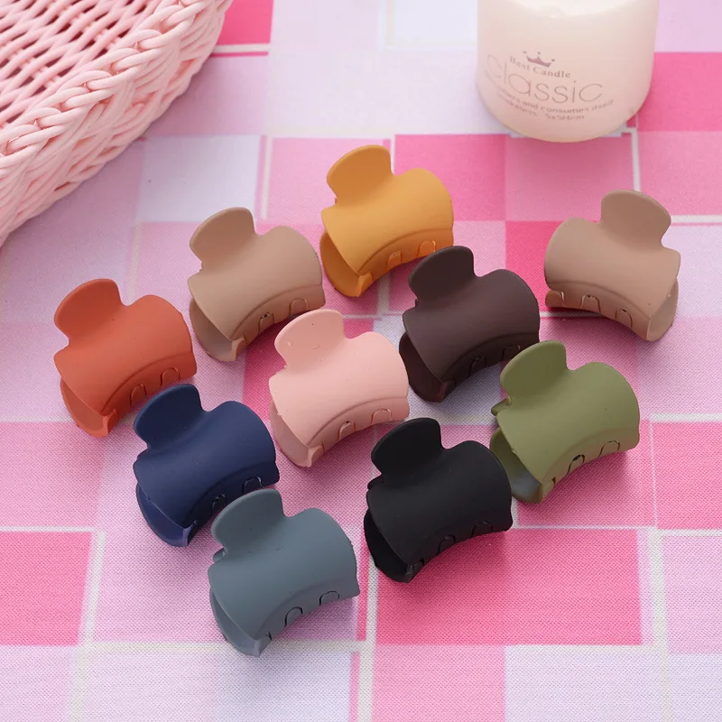 

1/3PCS New Cute small solid color geometric Acrylic Hairpins Hair Clip Crab For Women Girl Clamp Hair Accessorie Headwear