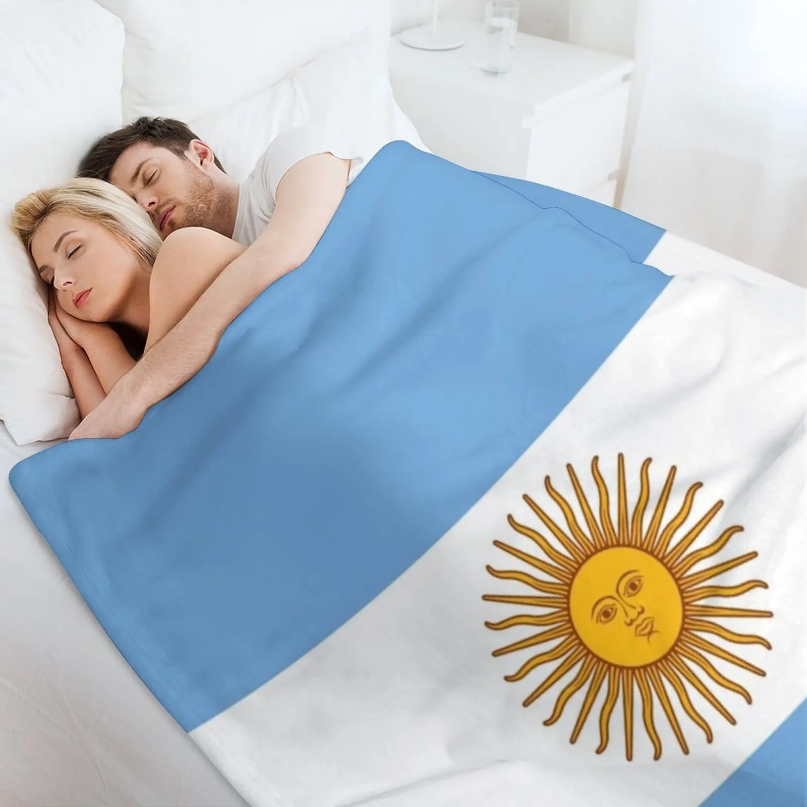 Одеяло с флагом Аргентины дорожное пляжное многоцелевое клетчатое одеяло