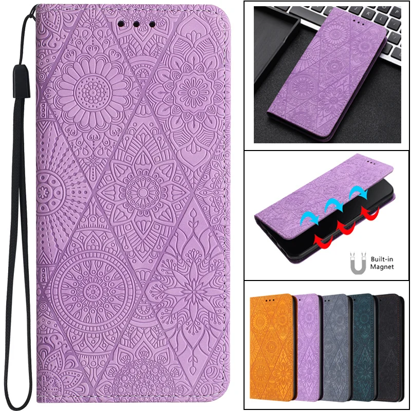 

Upscale Vintage Flower Wallet Flip Case For Oppo A58 Cover Case on For Oppo A58 6.56" A58 5G Cases Leather Phone Protective Bags