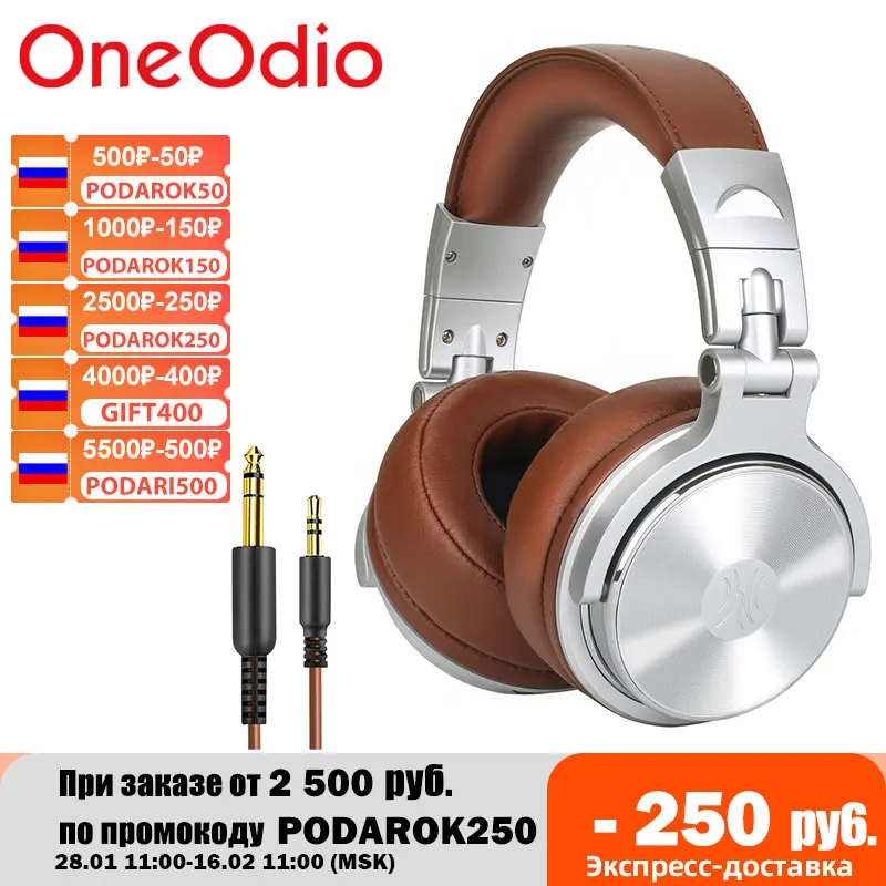Oneodio Professional Studio DJ Headphones With Microphone Over Ear Wired HiFi Monitors...