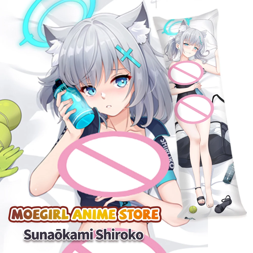 Синяя наволочка с архивом Dakimakura Sunaokami Shiroko подушка двусторонним принтом