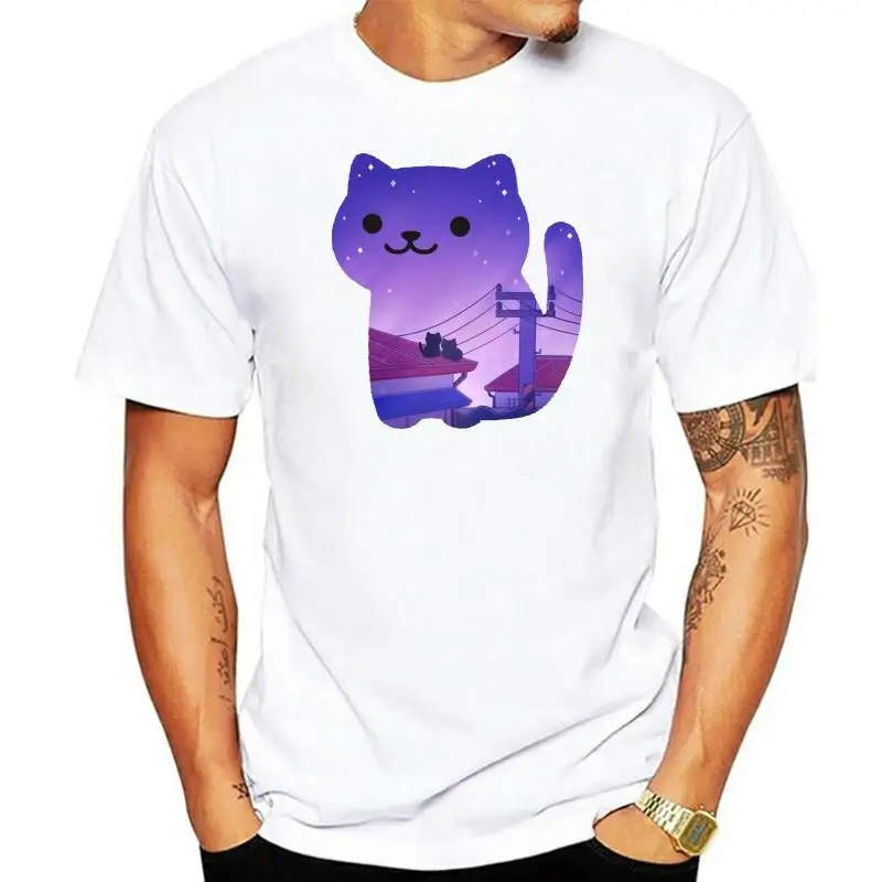 

Men tshirt Short sleeve Collecting Nights Neko Atsume T Shirt O neck Women t-shirt