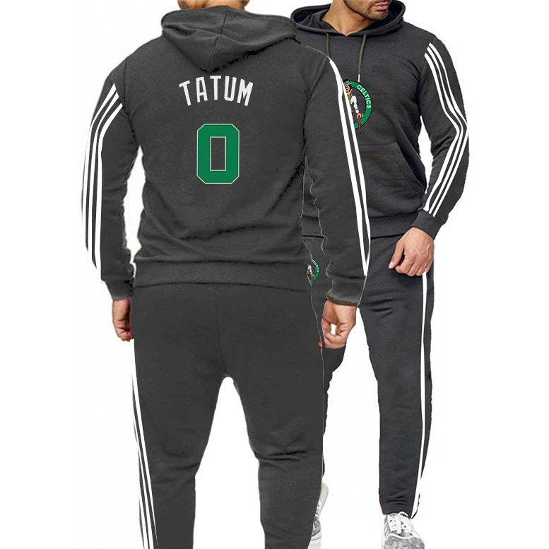 

Новинка 2022, Мужская одежда для американского баскетбола #0, Jayson Tatum Boston Celtics, Крутая толстовка, толстовки, комплект из двух предметов для трени...