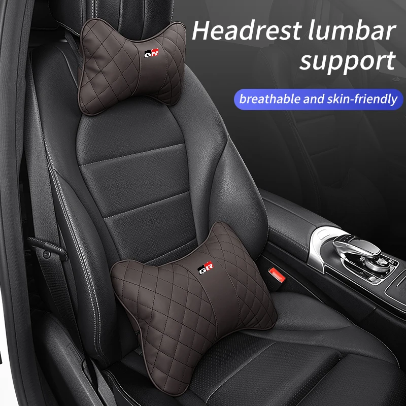 Подголовник сиденья автомобиля поддержка поясницы кожаный шейный ремень для Toyota