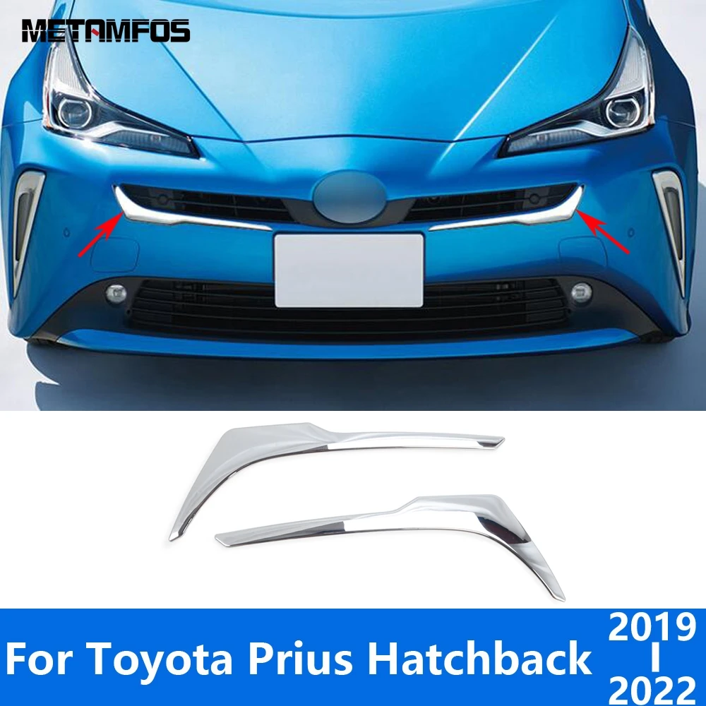 

Отделка передней решетки радиатора для Toyota Prius 2019 2020 2021 хэтчбек, хромированная сетка переднего бампера, гоночная решетка, полоса, автомобиль...