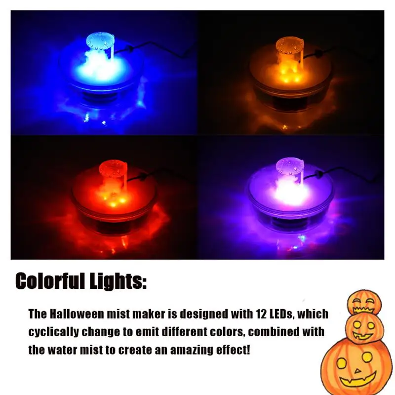 

Halloween Smoke Machine Fog Mist Maker Color Changing Cauldron Shape Smoke Machine EU/US/UK Fogger Holiday Party Decoration Prop