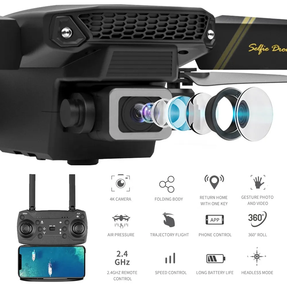 Складной Квадрокоптер Global Drone 2021 дюйма HD 4K 1080P Wi-Fi | Игрушки и хобби
