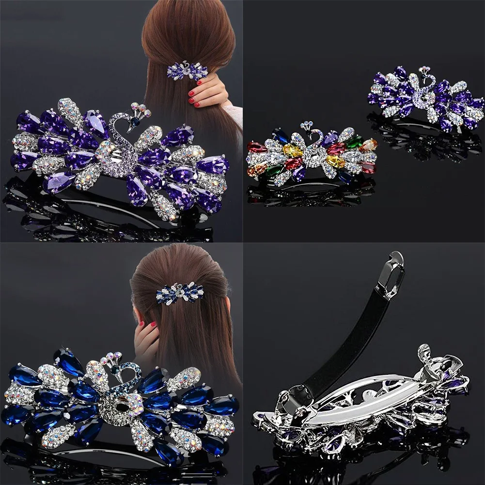 

Шпилька для волос в Корейском стиле, Шпилька для волос в стиле ретро с кристаллами, Шпилька для волос в виде павлина, яркая женская шпилька д...