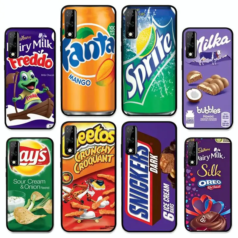 

Chocolate Biscuit Milk Drink Phone Case For Huawei Y9 6 7 5 Prime Enjoy 7s 7 8 plus 7a 9e 9plus 8E Lite Psmart Shell