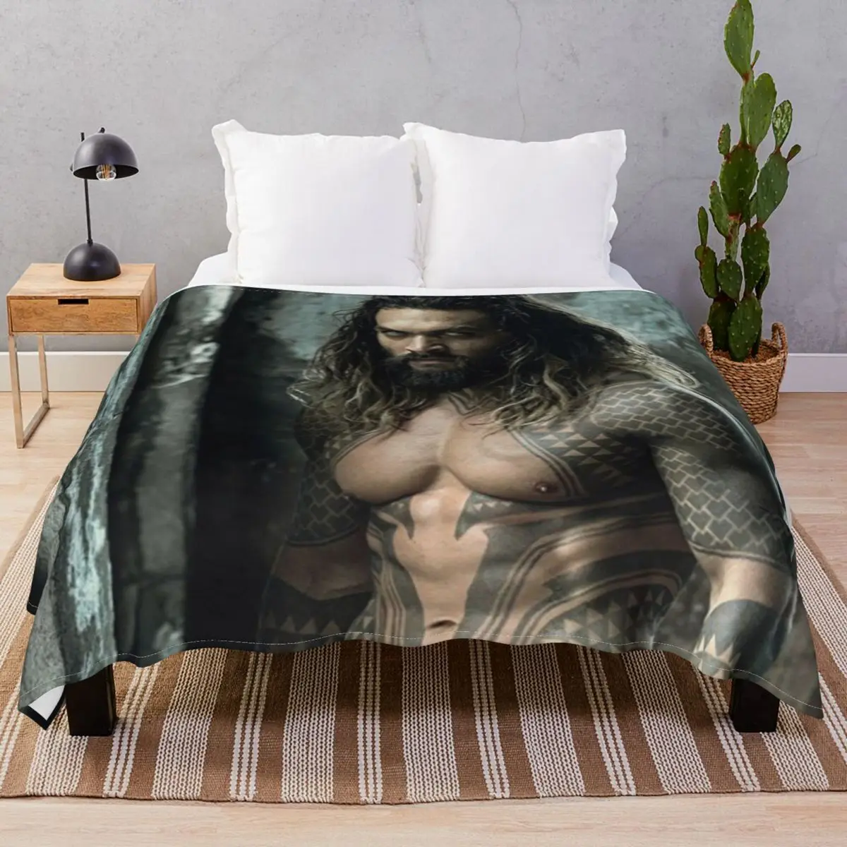 

Одеяло Jason Momoa, Фланелевое зимнее супертеплое покрывало для кровати, дивана, лагеря, кинотеатра