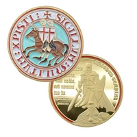 new gold plated commemorative coin knights templar general gold plated three dimensional relief badge collection challenge coin