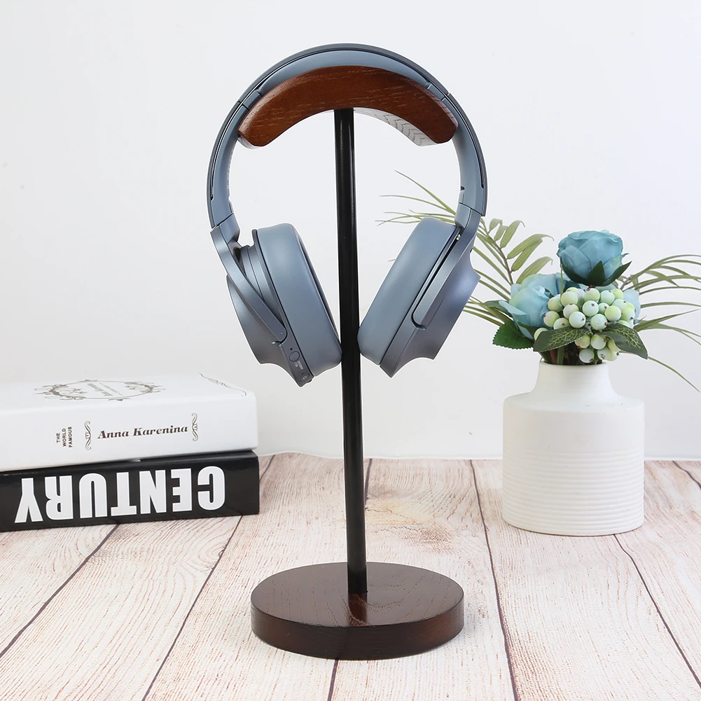 

Wooden Aluminum Headphone Stand Universal Lightweight Headphone Desktop Display Hanger Wall Hook Mount Earphone Holder