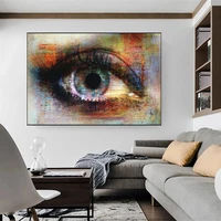 colorful eyes texture graffiti prints on canvas painting abstract eye street art posters wall picture for living room decor