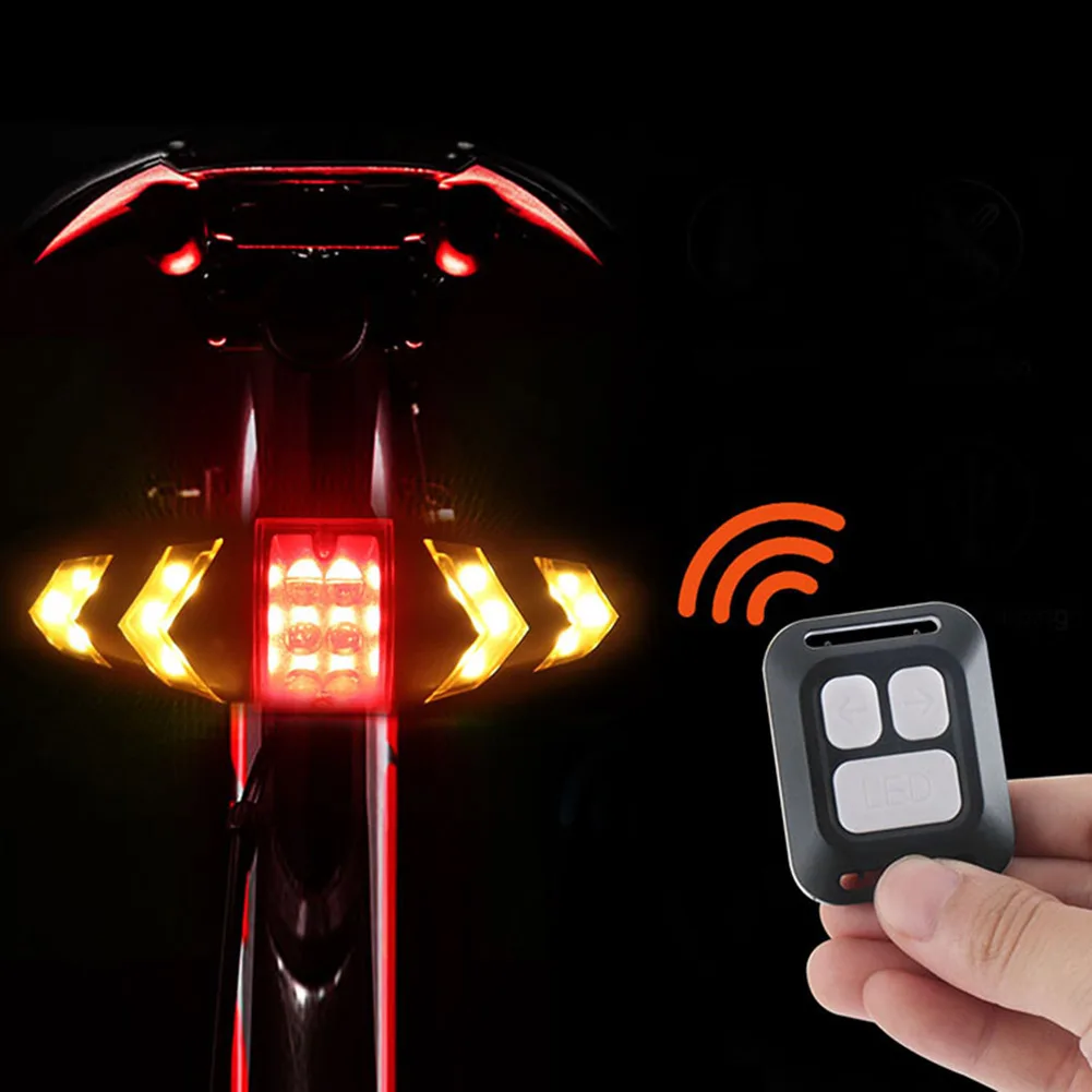 

LED Bicycle Taillight Smart Wireless Remote Control Mountain Bike Rear Tail Lamp Turn Signal Light Cycling Safety Warning Lamp
