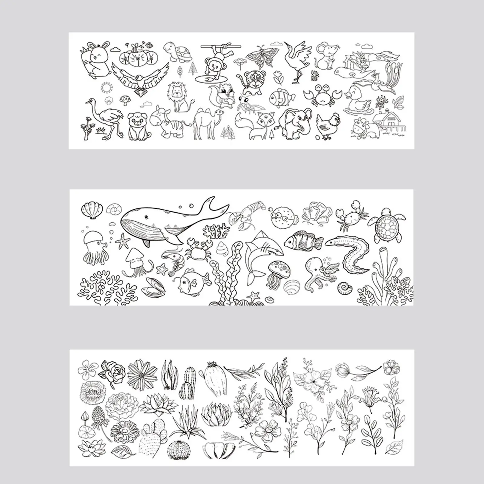 

10x Continuous Coloring Paper Roll Educational Toy Crafts Activity Stickers Art Children's Drawing Roll for Party Classroom Gift