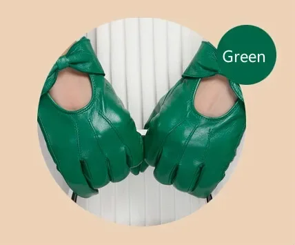 Женские кожаные перчатки GOURS, зеленые перчатки из натуральной козьей кожи, с тонкой подкладкой, для вождения, GSL044, зима