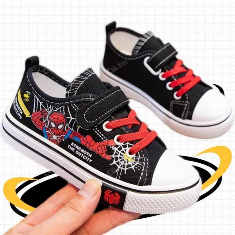 Кеды детские с мультяшным рисунком холщовые Нескользящие кроссовки для
