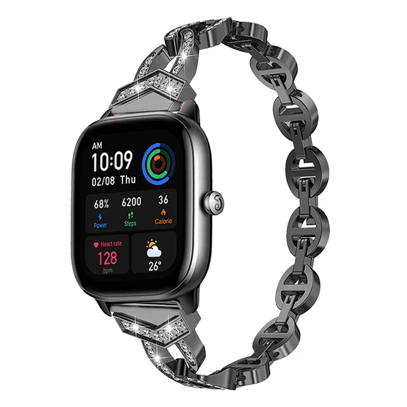 Браслет металлический со стразами для смарт-часов Amazfit GTS 4 Mini, браслет из нержавеющей стали для Amazfit GTS 4 3 2 mini Bip S