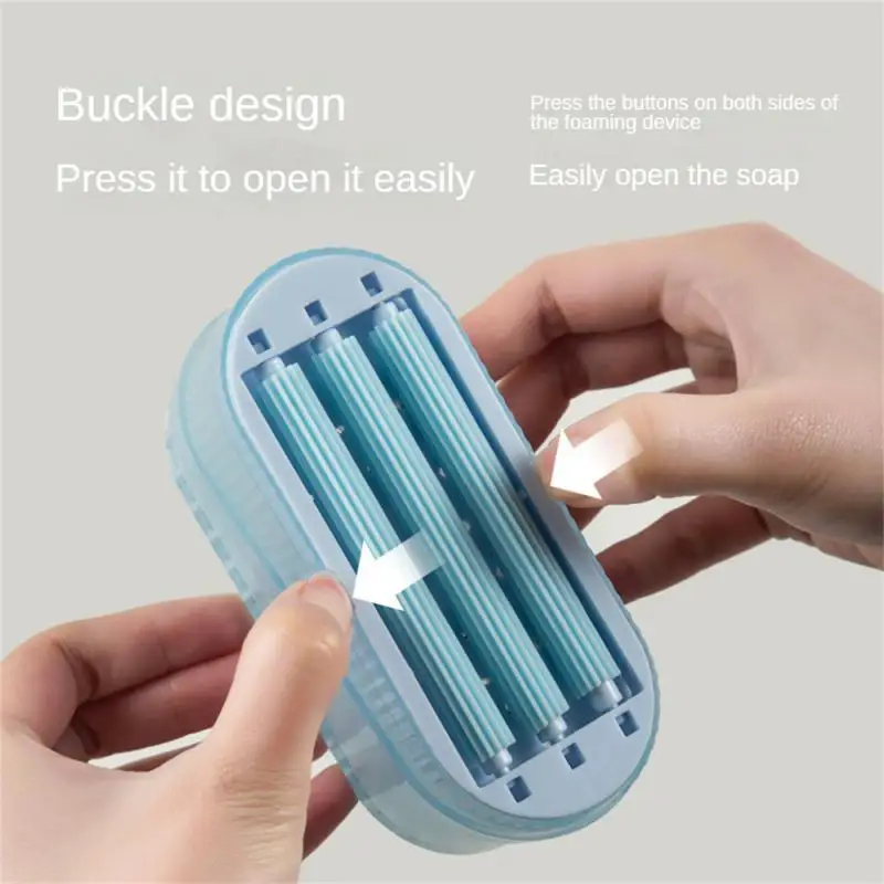 

Abs Straight Hair Waterproof Soap Bubble Box Roller 1pc Bubble Soap Box Handheld Hand-free Rubbing Foaming Soap Box Soap Box