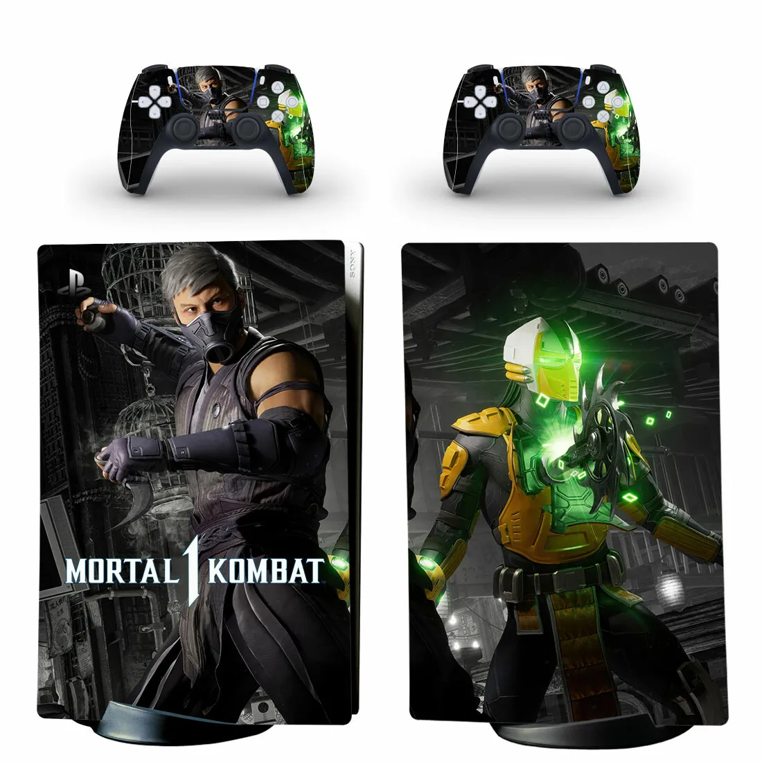 Mortal Kombat 1 PS5 цифровая наклейка для консоли и 2 контроллера виниловые чехлы