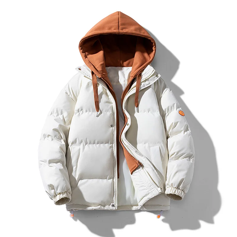 

Winter Men Parka Solid Color Harajuku High Quality Men Hooded Casual Warm Thickened Jacket Men Fashion Casual Parka