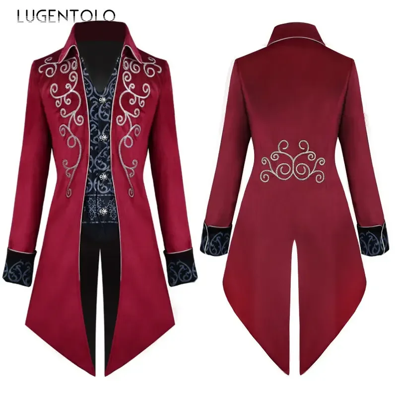 Викторианский стимпанк фрак Lugentolo из полиэстера