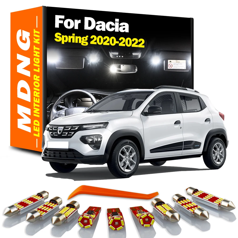 

MDNG 7Pcs Canbus LED Interior Map Dome Trunk Light Kit For Dacia Spring 2020 2021 2022 Car Led Bulbs Accessories No Error
